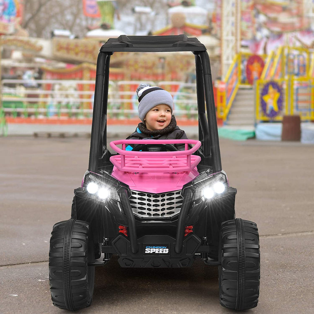 12V Electric Kids Ride On Truck RC Off-Road UTV Toy Car with Remote Control and Storage Basket