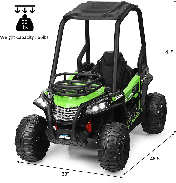 12V Electric Kids Ride On Truck RC Off-Road UTV Toy Car with Remote Control and Storage Basket