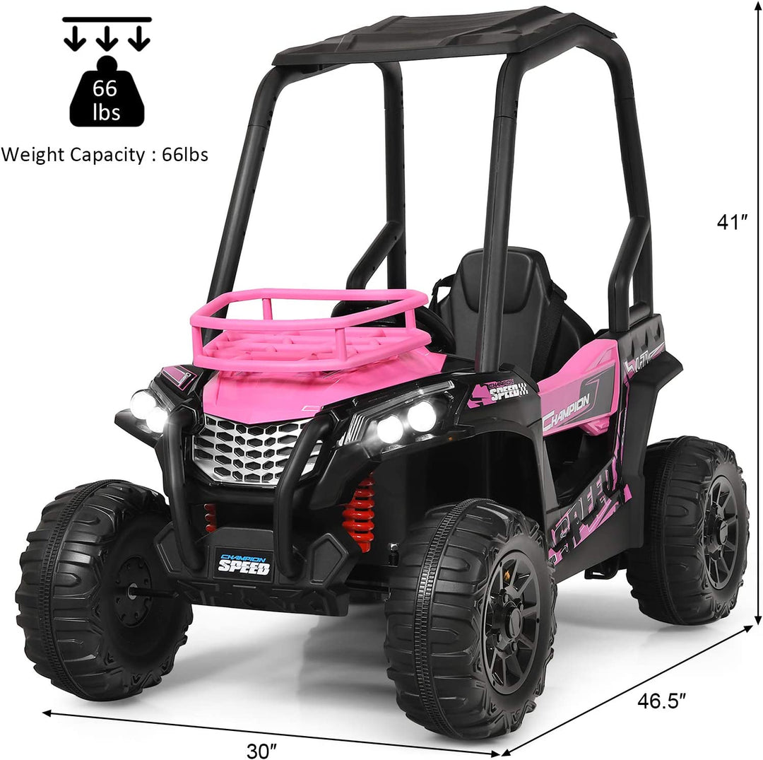 12V Electric Kids Ride On Truck RC Off-Road UTV Toy Car with Remote Control and Storage Basket