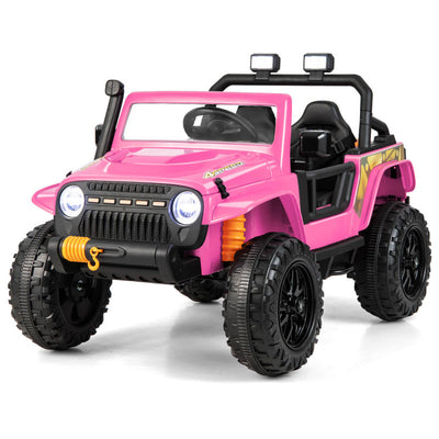 12V Kids Ride-on Car Parent-Child Battery Powered Electric Vehicle with Remote Control Horn LED Lights