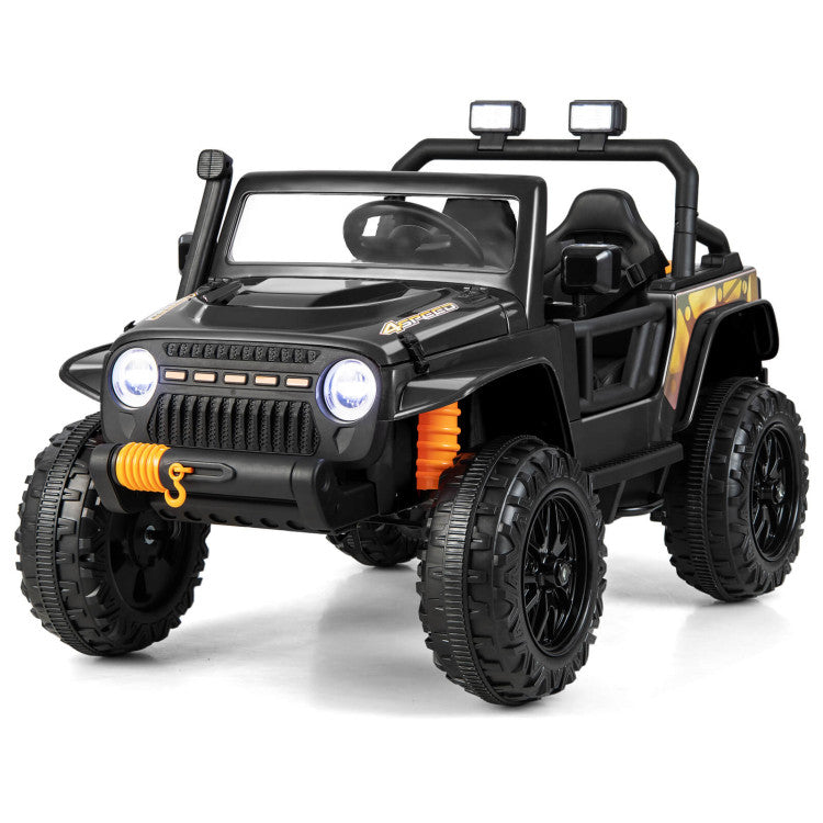 12V Kids Ride-on Car Parent-Child Battery Powered Electric Vehicle with Remote Control Horn LED Lights
