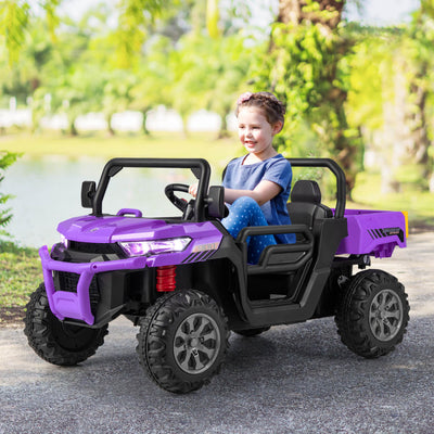 12V Kids Ride On Car 2 Seater Toddlers Electric Vehicle Dump Truck with Remote Control Rocking Function