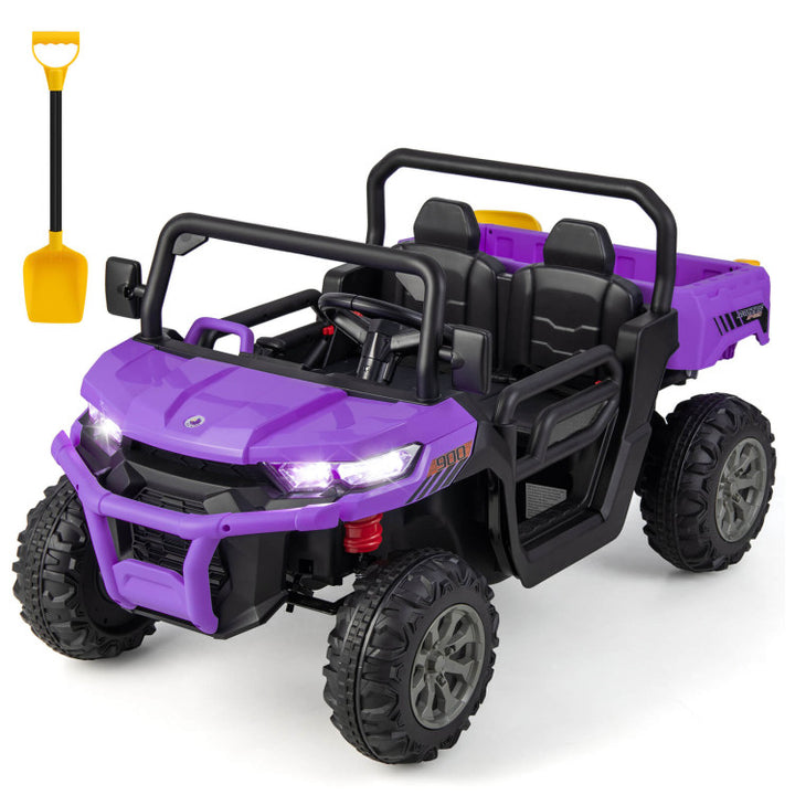 12V Kids Ride On Car 2 Seater Toddlers Electric Vehicle Dump Truck with Remote Control Rocking Function
