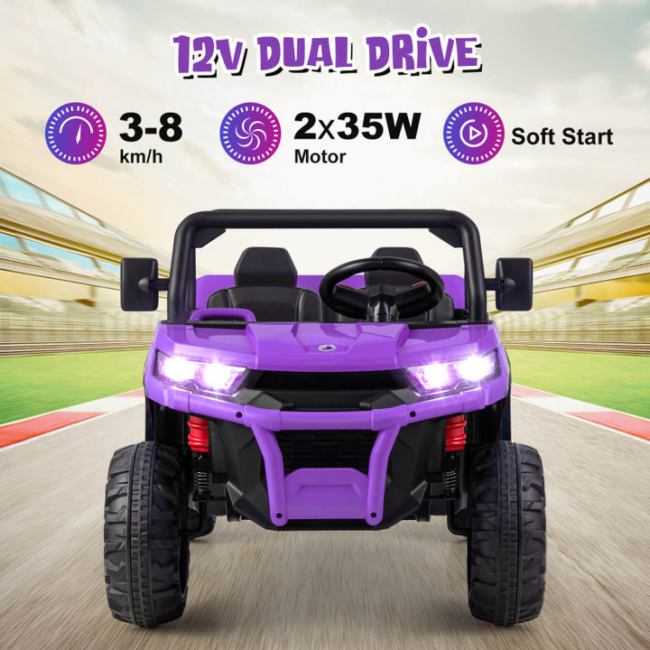 12V Kids Ride On Car 2 Seater Toddlers Electric Vehicle Dump Truck with Remote Control Rocking Function