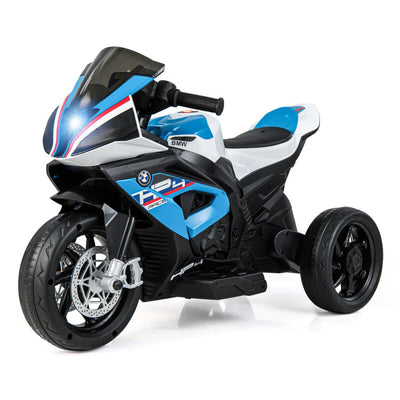 12V Licensed BMW Kids Ride On Motorcycle Battery Powered 3-Wheel Motorbike with Pedal Headlights