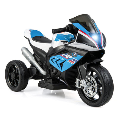 12V Licensed BMW Kids Ride On Motorcycle Battery Powered 3-Wheel Motorbike with Pedal Headlights