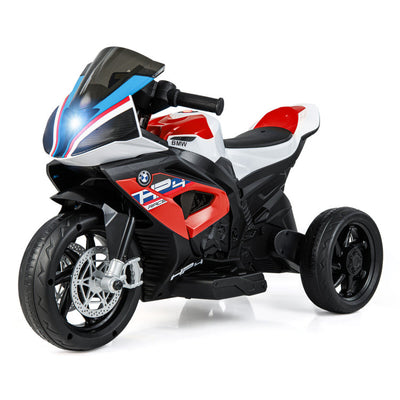 12V Licensed BMW Kids Ride On Motorcycle Battery Powered 3-Wheel Motorbike with Pedal Headlights