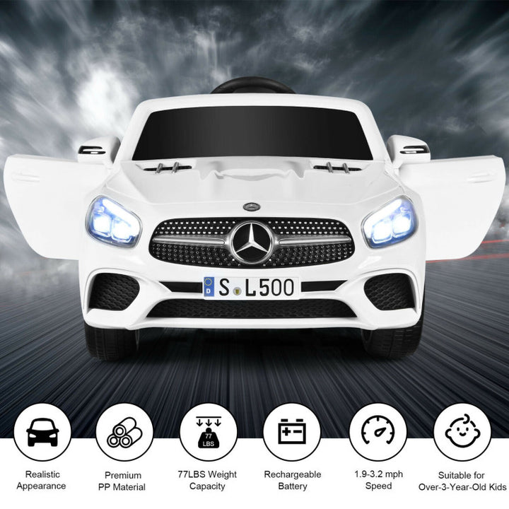 12V Licensed Mercedes-Benz SL500 Battery Powered Vehicle Electric Car with Remote Control and LED Lights