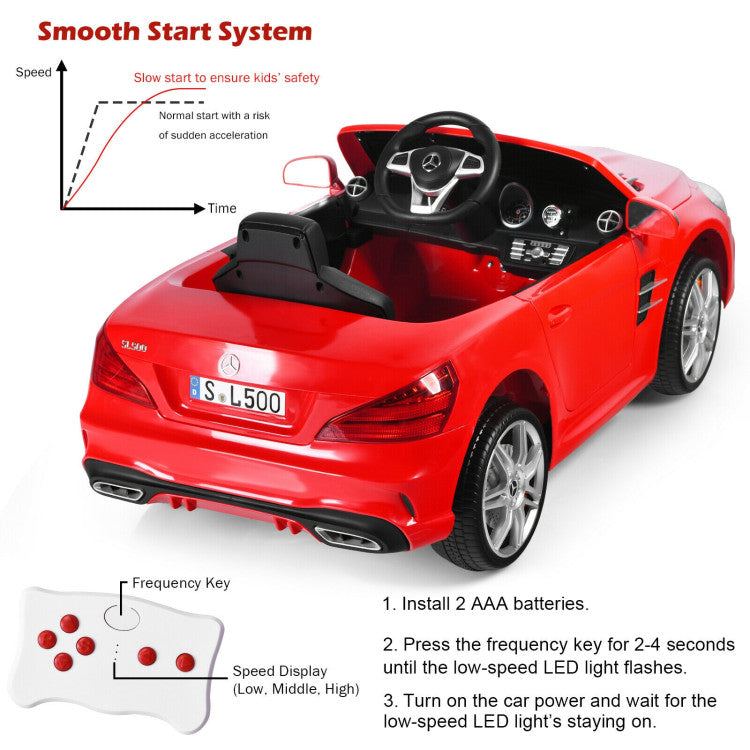 12V Licensed Mercedes-Benz SL500 Battery Powered Vehicle Electric Car with Remote Control and LED Lights