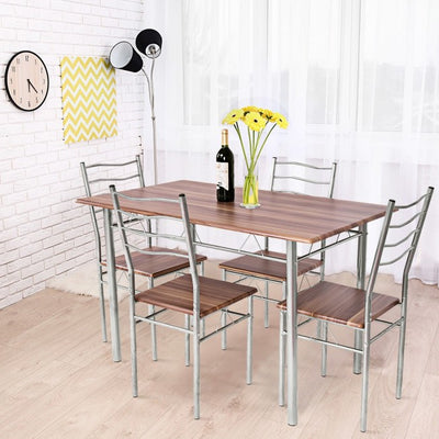 5 Pces Small Apartment Kitchen Table and Chairs Set