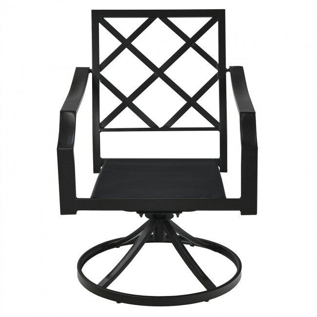 Set of 2 Patio Swivel Dining Chairs with Cushions