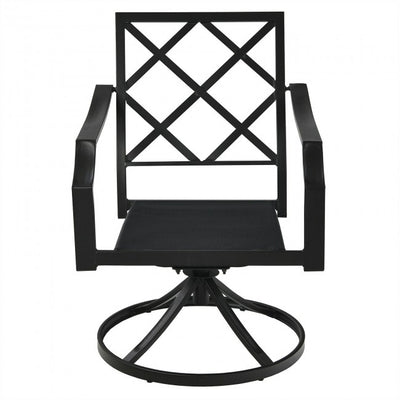 Set of 2 Patio Swivel Dining Chairs with Cushions