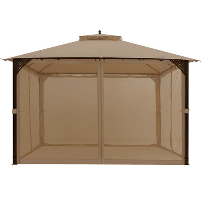 12 x 10 Feet Outdoor Gazebo Patio Canopy Shelter with Double Vented Roof and Large Shade Area