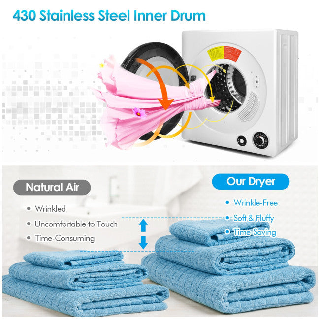 1350W Electric Portable Clothes Dryer 13.2lbs Compact Tumble Laundry Dryer with 4 Drying Modes