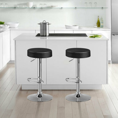 Set of 2 Adjustable Swivel Round Bar Stool Pub Chair