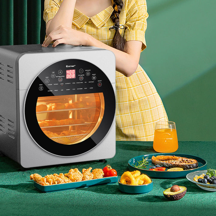 16-in-1 Air Fryer Toaster Oven 15.5 Quart Air Fryer Combo Large Convection Roaster with Rotisserie and Dehydrator