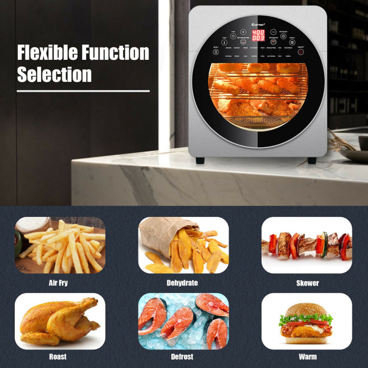 16-in-1 Air Fryer Toaster Oven 15.5 Quart Air Fryer Combo Large Convection Roaster with Rotisserie and Dehydrator