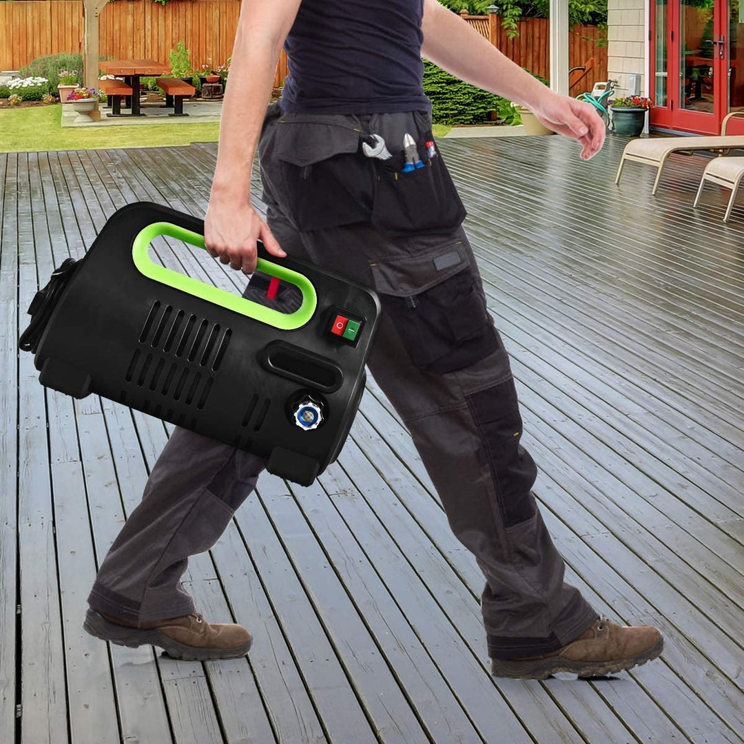 1800PSI Compact Pressure Washer 1.96GPM 1500W Portable High Power Car Cleaning Machine with Adjustable Nozzle and Spray Gun