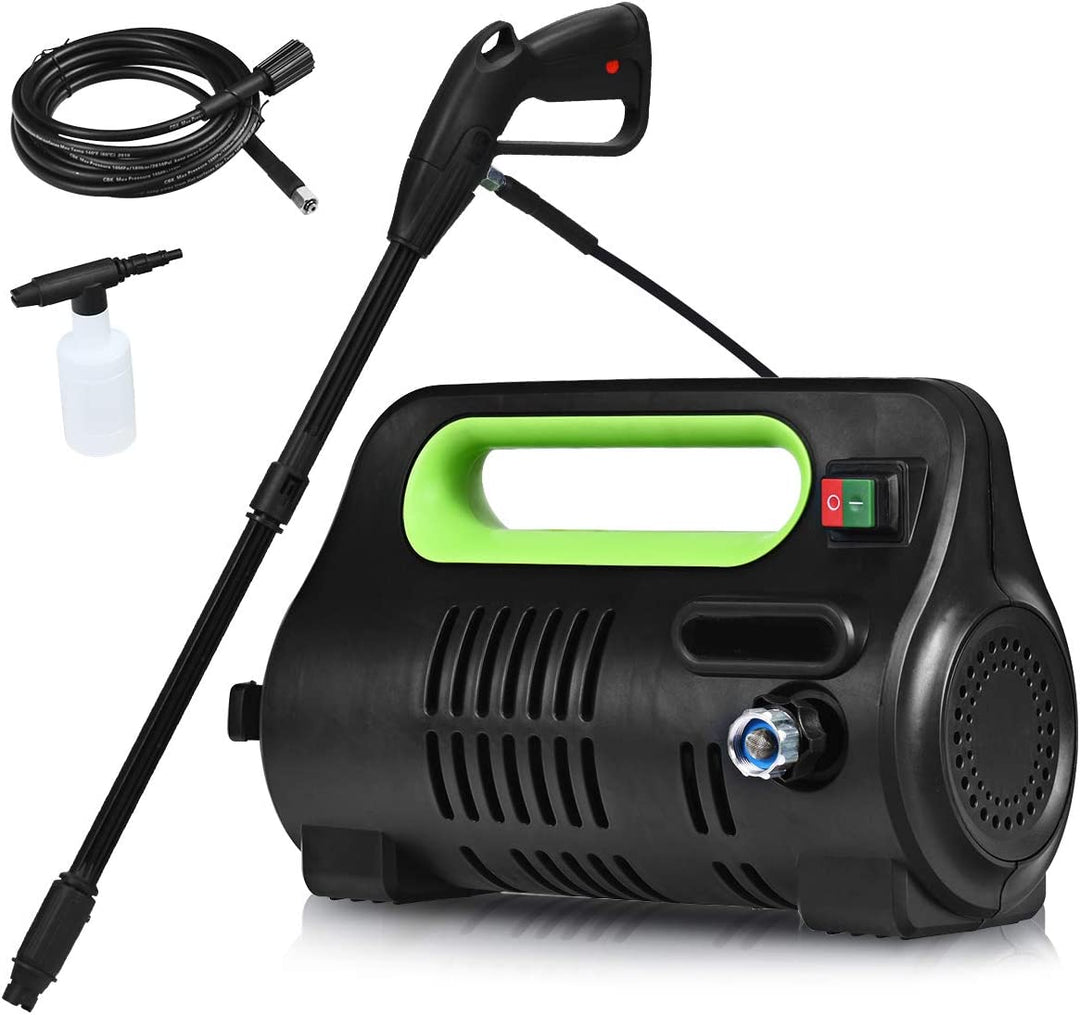 1800PSI Compact Pressure Washer 1.96GPM 1500W Portable High Power Car Cleaning Machine with Adjustable Nozzle and Spray Gun