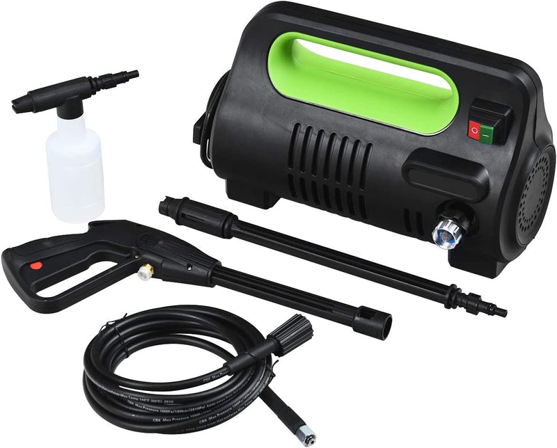 1800PSI Compact Pressure Washer 1.96GPM 1500W Portable High Power Car Cleaning Machine with Adjustable Nozzle and Spray Gun