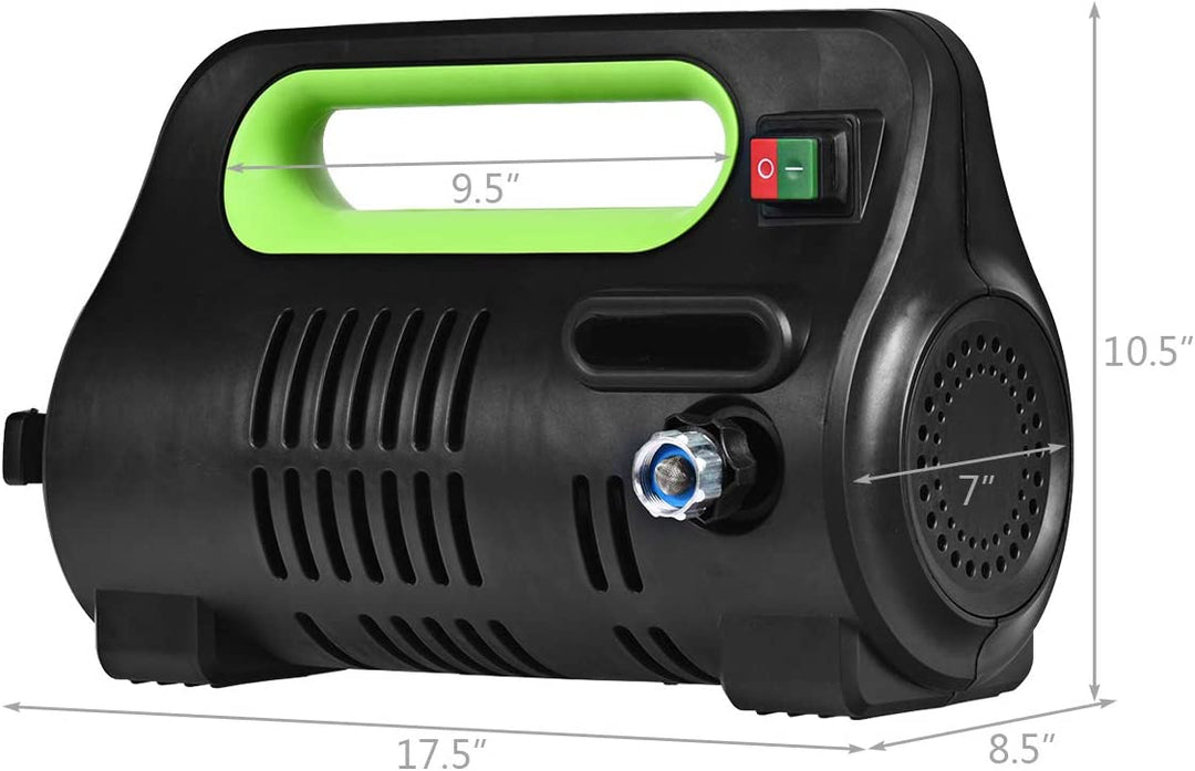 1800PSI Compact Pressure Washer 1.96GPM 1500W Portable High Power Car Cleaning Machine with Adjustable Nozzle and Spray Gun