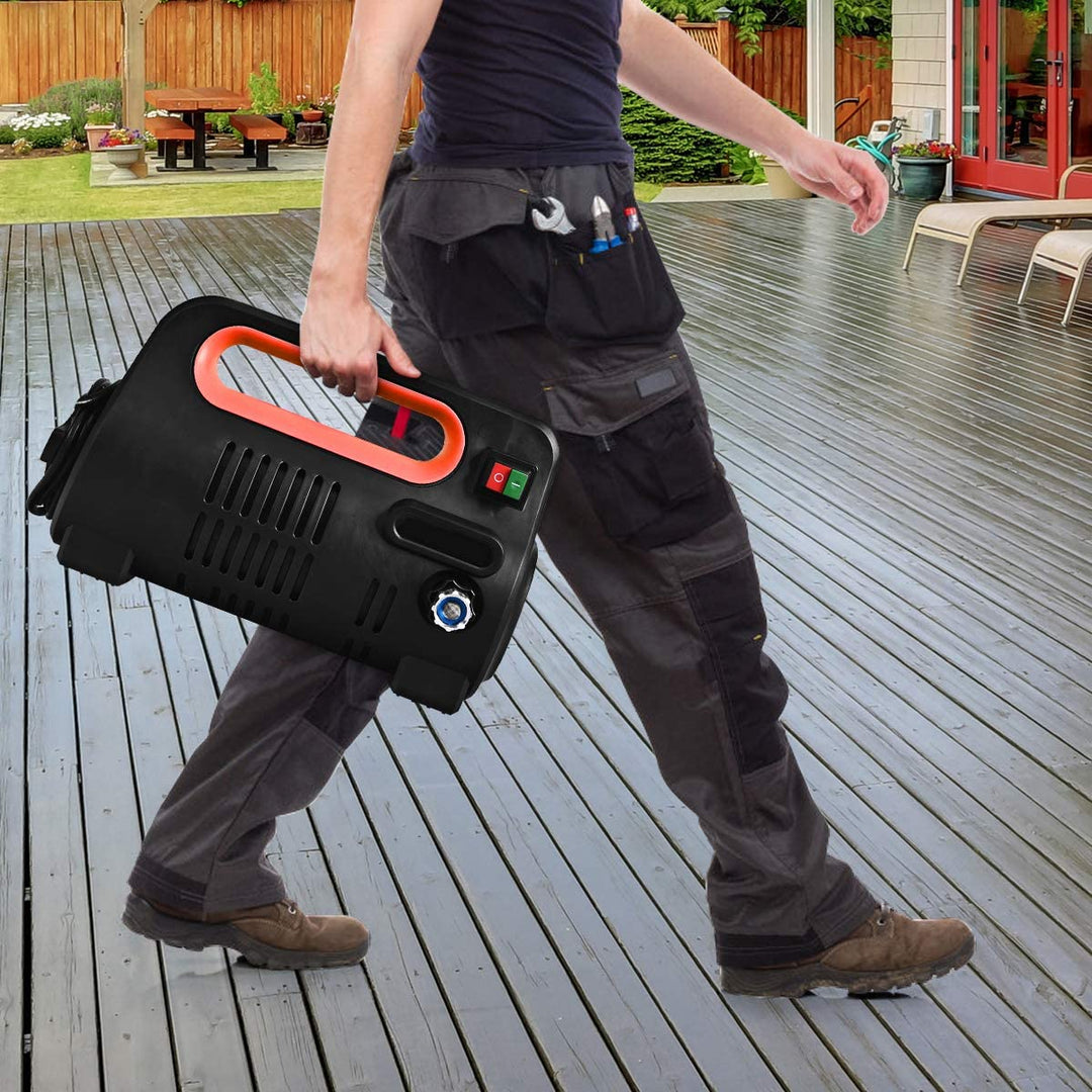 1800PSI Compact Pressure Washer 1.96GPM 1500W Portable High Power Car Cleaning Machine with Adjustable Nozzle and Spray Gun