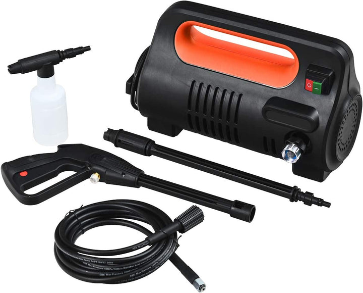 1800PSI Compact Pressure Washer 1.96GPM 1500W Portable High Power Car Cleaning Machine with Adjustable Nozzle and Spray Gun