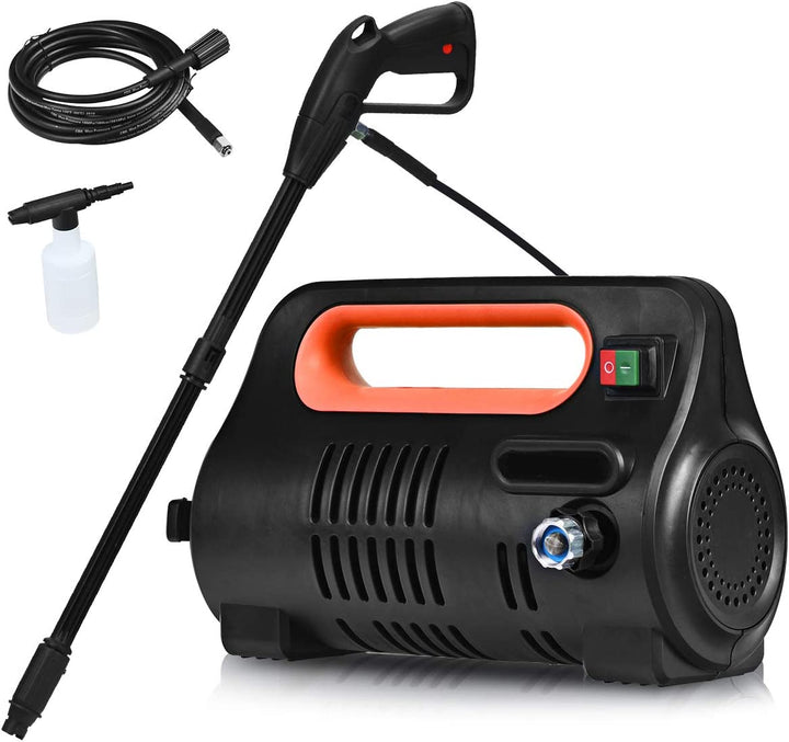 1800PSI Compact Pressure Washer 1.96GPM 1500W Portable High Power Car Cleaning Machine with Adjustable Nozzle and Spray Gun