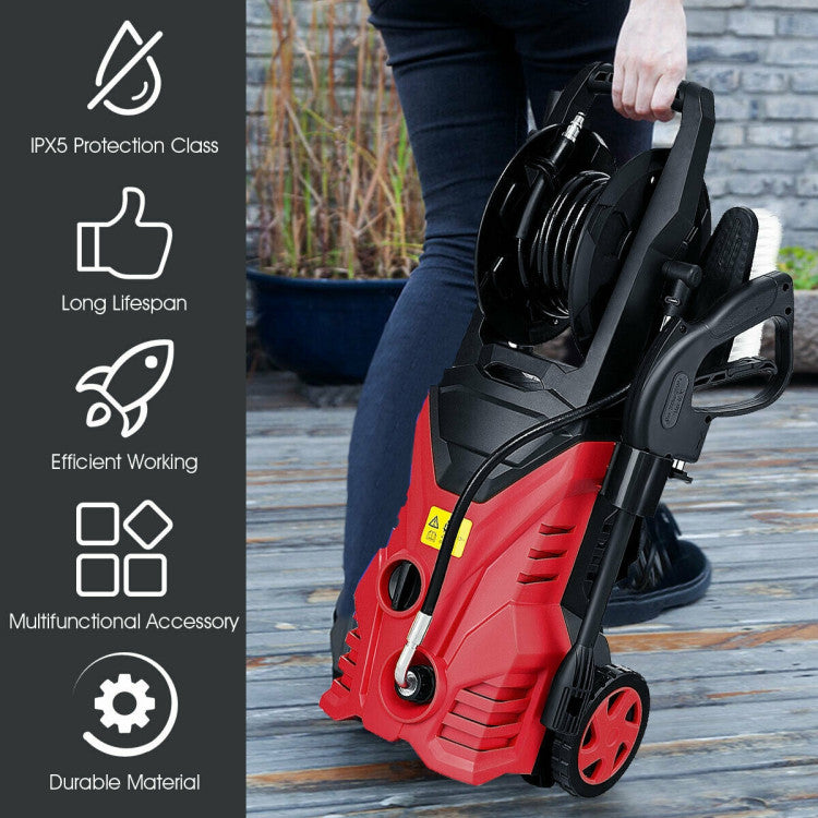 1800W Electric Pressure Washer 2030PSI High-Pressure Washer Cleaner Machine with Adjustable Spray Wand