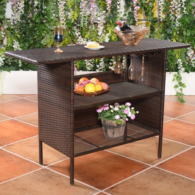 Outdoor Rattan Bar Counter Table