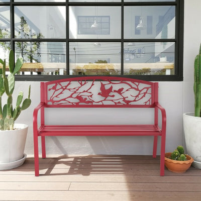 Outdoor Garden Patio Bench - Red