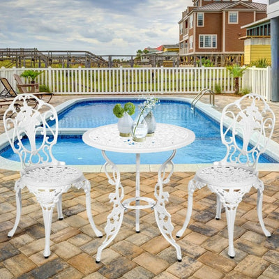 3 Pieces Patio Table Chairs Furniture Bistro Set