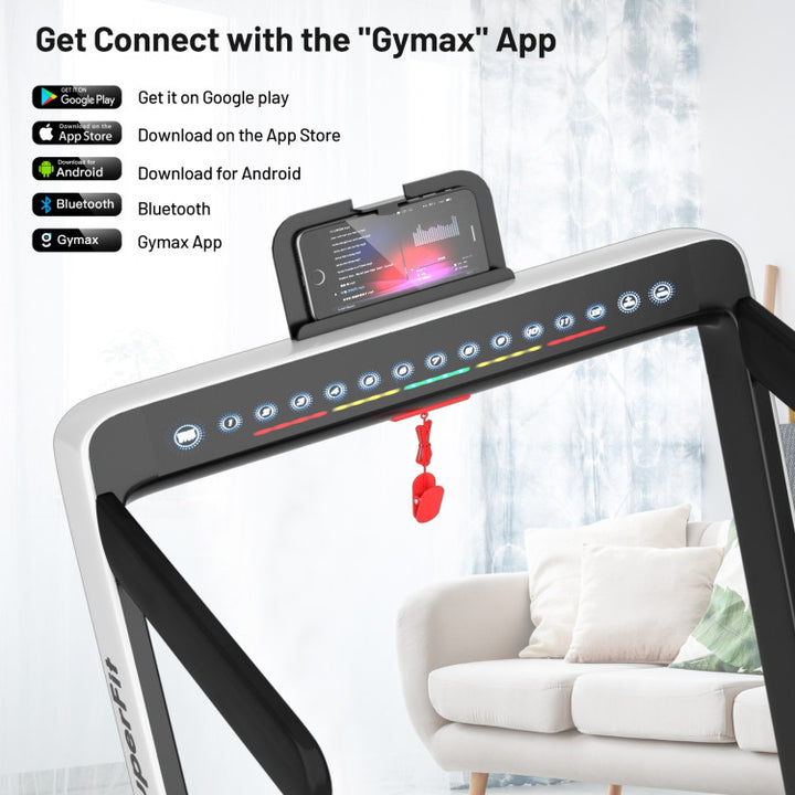 2-in-1 Folding Electric Motorized Treadmill with Remote Control and Dual Display