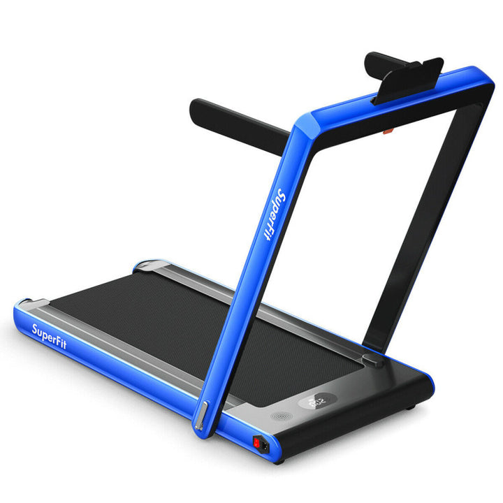 2-in-1 Folding Electric Motorized Treadmill with Remote Control and Dual Display