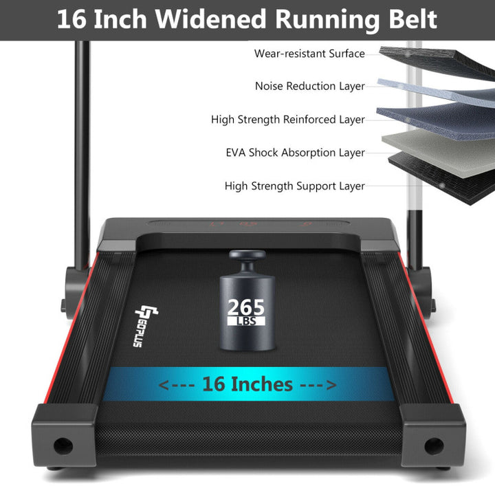 2.25 HP 3-in-1 Electric Folding Treadmill Running Machine with Large Desk and LCD Display