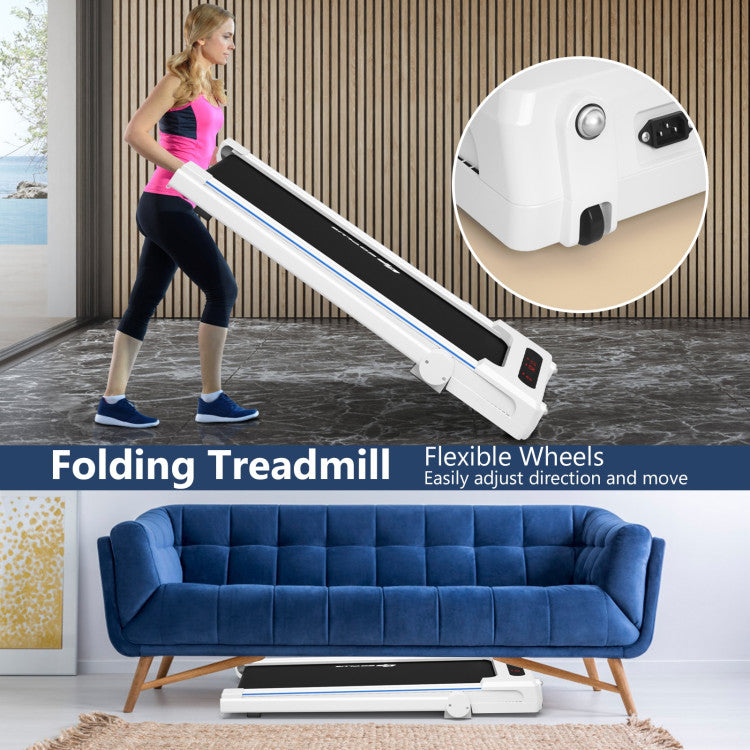 2.25 HP 3-in-1 Electric Folding Treadmill Running Machine with Large Desk and LCD Display