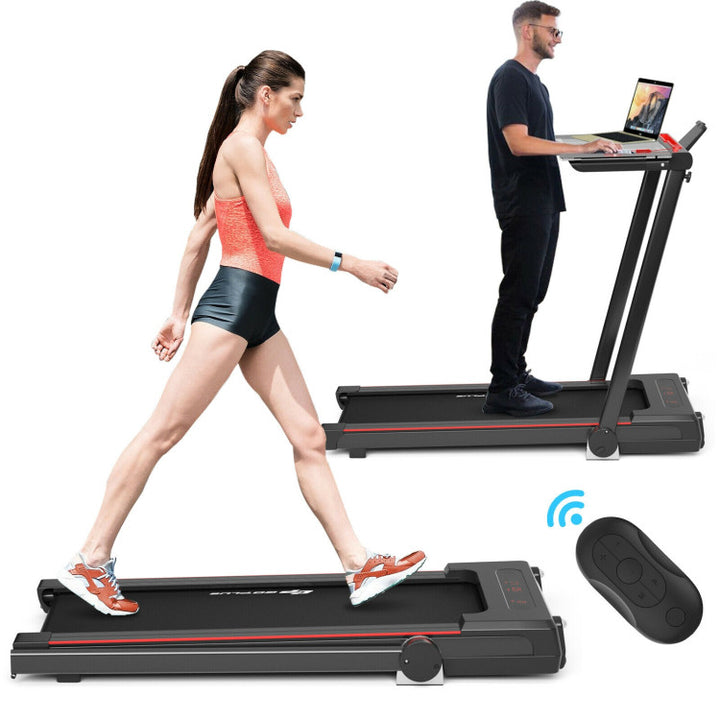2.25 HP 3-in-1 Electric Folding Treadmill Running Machine with Large Desk and LCD Display