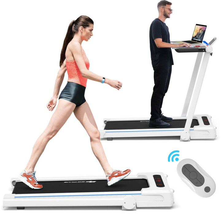 2.25 HP 3-in-1 Electric Folding Treadmill Running Machine with Large Desk and LCD Display