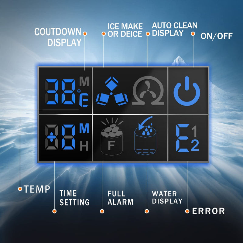 350LBS/24H Split Commercial Ice Maker 200LBS Storage Bin Full-Automatic Vertical Industrial Modular Ice Machine with Compressor LCD Panel