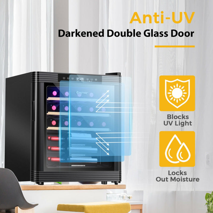 21 Bottle Compressor Wine Cooler Refrigerator Beverage Cellar Fridge with Digital Soft-Touch Control