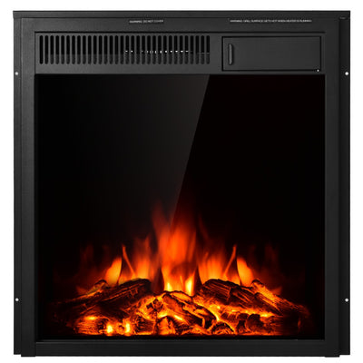22.5 Inch Realistic Flames Electric Fireplace Insert Recessed and Freestanding Heater with Overheating Protection Remote Control