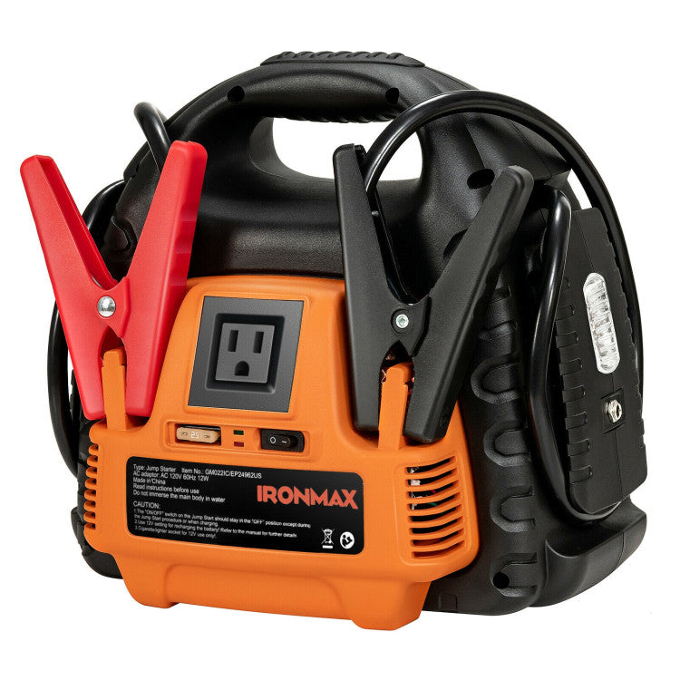 22Ah 12V Powerful Jump Starter Portable 180PSI Air Compressor with LED Light