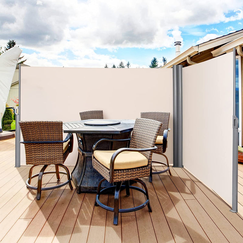 Functional Side Screen 237 x 71 Inch Outdoor Retractable Double Folding Side Screen Awning Pa ...
