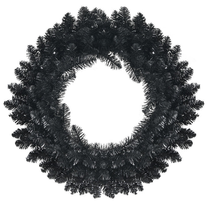 24 Inch Artificial Pre-lit Halloween Wreath with 35 Purple LED Lights