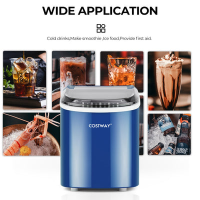 27 LBS/24H Countertop Ice Cube Maker Portable Ice Machine with Self-Cleaning Function