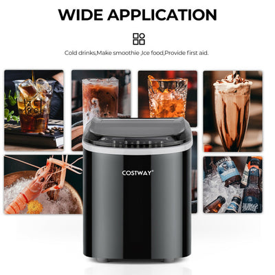 27 LBS/24H Countertop Ice Cube Maker Portable Ice Machine with Self-Cleaning Function