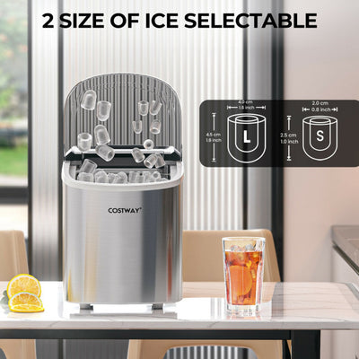27 LBS/24H Countertop Ice Cube Maker Portable Ice Machine with Self-Cleaning Function