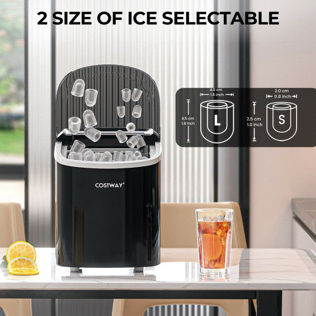 27 LBS/24H Countertop Ice Cube Maker Portable Ice Machine with Self-Cleaning Function