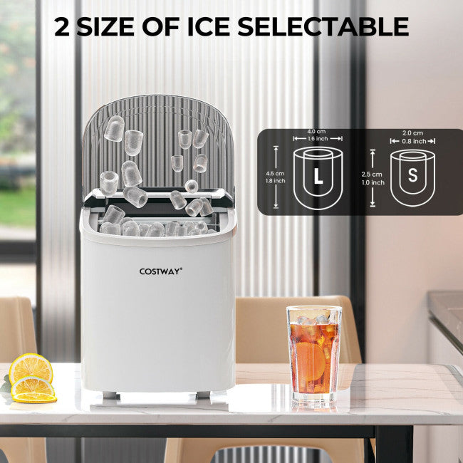 27 LBS/24H Countertop Ice Cube Maker Portable Ice Machine with Self-Cleaning Function