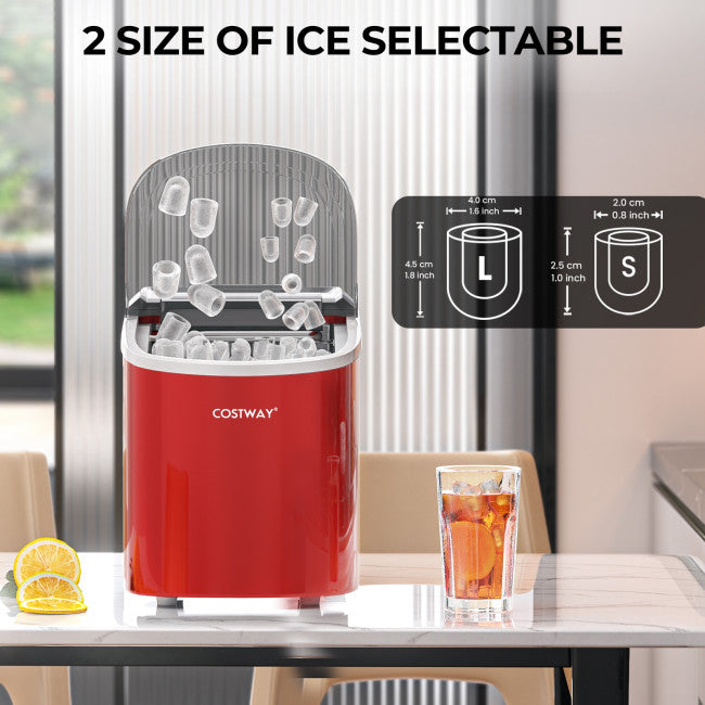 27 LBS/24H Countertop Ice Cube Maker Portable Ice Machine with Self-Cleaning Function